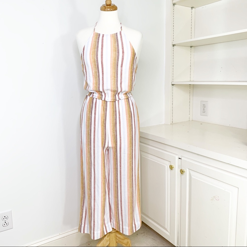 Anthropologie Cloth & Stone Striped Linen Jumpsuit - Picture 6 of 12
